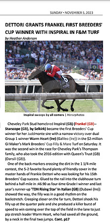 Inspiral in BC F&M Turf